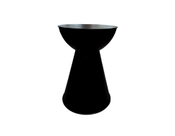 Matte, black hourglass side table.