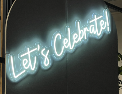 Let's Celebrate neon sign