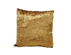 Crushed velvet. gold pillow.