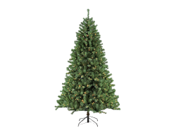 9 feet tall, pre-lit artificial tree.